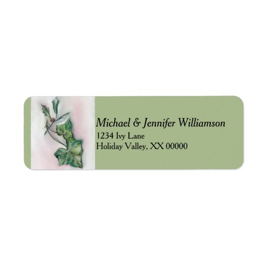 Ivy and Holly Kerstmis Etiket (Voorkant)