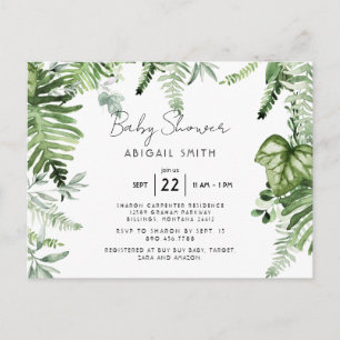 Ivy Botanical Neutraal Baby shower Briefkaart