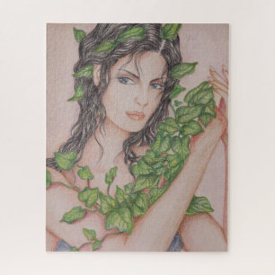 Ivy Bride Girl Portrait Pencil Kunstillustratie Legpuzzel