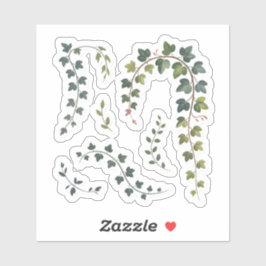Ivy & Creeper Leaves Watercolor  Sticker
