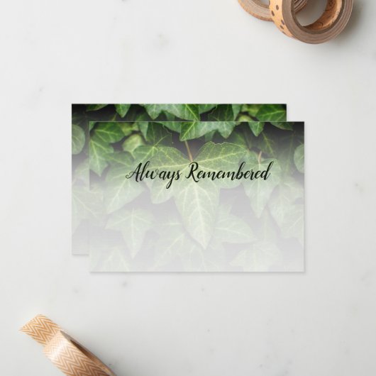 Ivy Custom Photo Always Herinnering Note Kaart Notitiekaartje (Voorkant / Achterkant in situ)