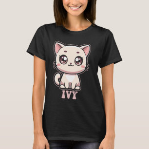 Ivy Cute Kitty Kattenontwerp voor Meisjes Naam Ivy T-shirt