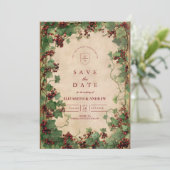  Ivy en bessen bruiloft Save The Date (Staand voorkant)