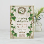 Ivy en Willow bruiloft uitnodigingen - Krans 1 (Staand voorkant)