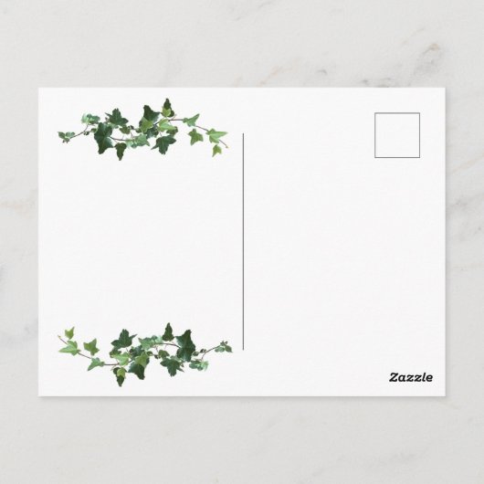 Ivy Enregistrer la date Carte postale Feuilles bot (Dos)