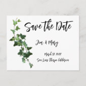 Ivy Enregistrer la date Carte postale Feuilles bot (Devant)
