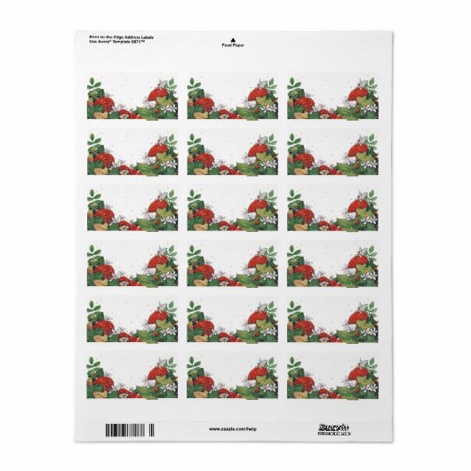 Ivy et Toadstool Étiquette (Feuille entière)