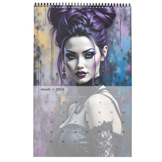 Ivy Gothic Mode Collectable Calendrier Art (Mar 2026)