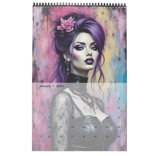 Ivy Gothic Mode Collectable Calendrier Art (Jan 2026)