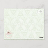 Ivy Green Franse Damask "Dank je wel" Briefkaart (Achterkant)