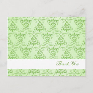 Ivy Green Franse Damask "Dank je wel" Briefkaart