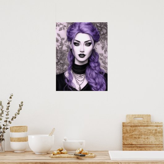 Ivy in Lavendel Fantasy Fine Art Poster (Keuken)