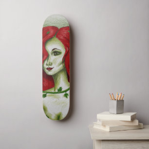 Ivy Nimf Schattig Roodharig Vrouwenportret Fantasy Skateboard