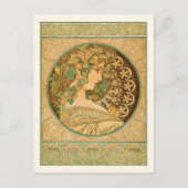 Ivy Portrait Alphonse Mucha Briefkaart (Voorkant)