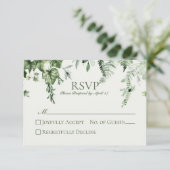 Ivy & Sage Bruiloft RSVP Kaartje (Staand voorkant)
