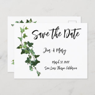 Ivy Save the Date Briefkaart Botanical Leaves