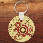 Ivy Scroll Button Sleutelhanger (Voorkant)