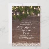 Ivy & String Lights Mason Jar Invitations rustique (Devant)