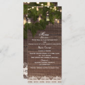 Ivy & String Lights Mason Jar Rustic Party Menu (Devant / Derrière)