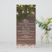 Ivy & String Lights Mason Jar Rustic Party Menu (Debout devant)