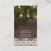 Ivy & String Lights Mason Jar Rustiek Elegant Chic Visitekaartje (Achterkant)