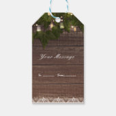 Ivy & String Lights Mason Jar Rustieke bruiloft gu Cadeaulabel (Voorkant)