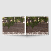 Ivy & String Lights Mason Pot Rustic Trouwen Gastenboek (Volledig)