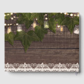Ivy & String Lights Mason Pot Rustieke Bruiloft Gastenboek (Achterkant)