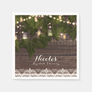 Ivy & String Lights Mason Pot Rustieke Ontvangst Servet