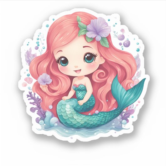 Ivy the Mermaid : Sticker en vinyle (Devant)