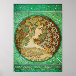 Ivy van Alphonse Mucha Art Nouveau Poster