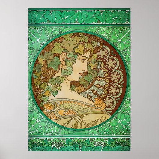 Ivy van Alphonse Mucha Art Nouveau Poster (Voorkant)