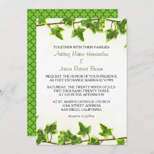 Ivy vert - Faire-part de mariage