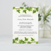 Ivy vert - Invitation Baby shower 3x5 (Debout devant)