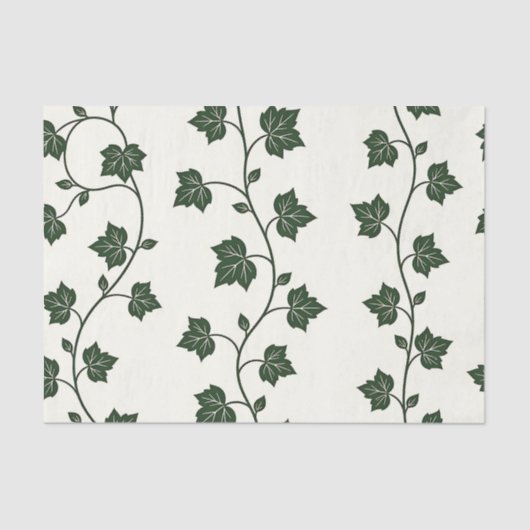 Ivy Vine Seamless Pattern Classic Green Tissuepapier (Voorkant)