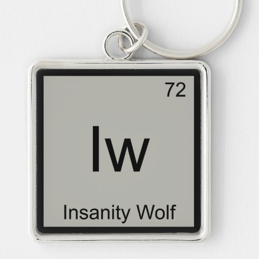 Iw - Gekheid Wolf Scheikunde Element Symbool Meme  Sleutelhanger (Voorkant)