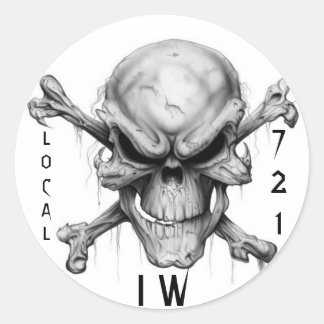 IW SKULL & CrossBones, LOKALE, 721 Ronde Sticker