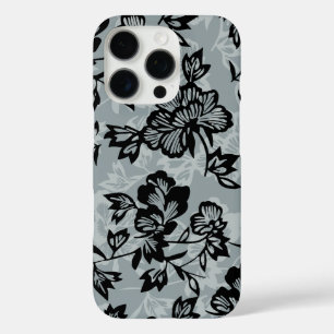 Iwalani Hawaiian Charcoal Gray Floral iPhone 16 Pro Hoesje