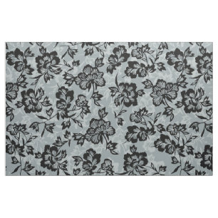 Iwalani Hawaiian Charcoal Gray Floral Stof