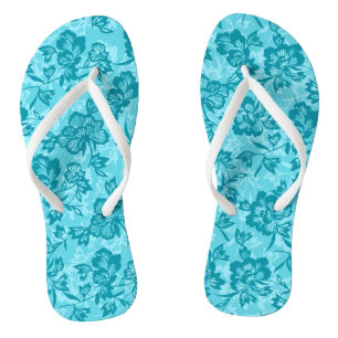 Iwalani  Hawaiian Floral - Blauwgroen Teenslippers