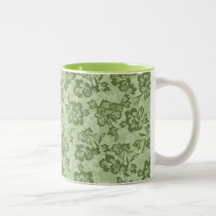 Iwalani  Hawaiian Moss Floral Tweekleurige Koffiemok