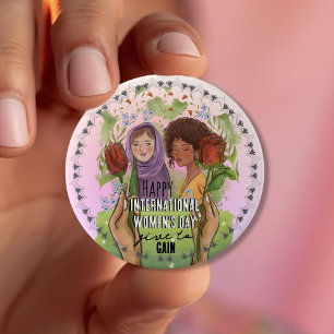 IWD 2026 Give To Gain Mandala Knop Groot Ronde Button 7,6 Cm