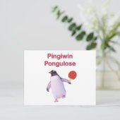 iWin Lose Penguin Ping Pong Briefkaart (Staand voorkant)