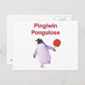 iWin Lose Penguin Ping Pong Briefkaart (Voorkant / Achterkant)