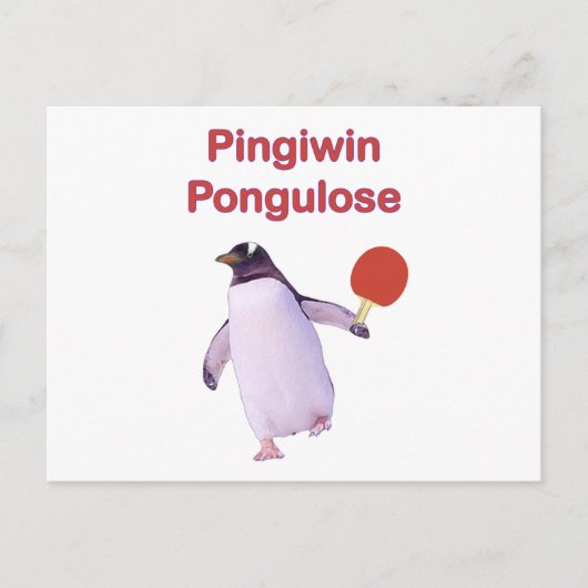 iWin Lose Penguin Ping Pong Briefkaart (Voorkant)