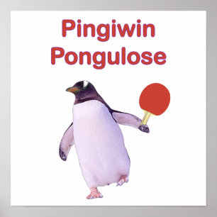 iWin Lose Penguin Ping Pong Poster