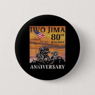 Iwo Jima 80e Jubileum Wwii Veteraan Amerikaanse vl Ronde Button 5,7 Cm