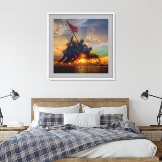 Iwo Jima-afbeelding Canvas Afdruk (Insitu (Slaapkamer))