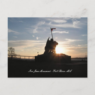 Iwo Jima Monument - Herfst River, MA Briefkaart