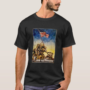 Iwo Jima Retro WW2 Amerikaanse vlag Raising T Shir T-shirt